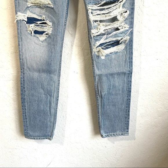GRLFRND Karolina Distressed High Rise Skinny Ripped Cotton Jean NEW - Picture 9 of 15